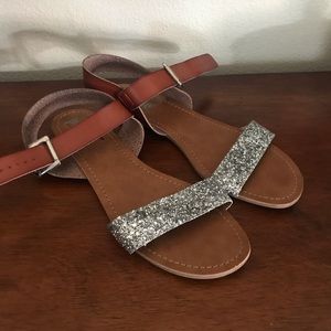 Plume by Farylrobin Anthropologie Glitter Sandals